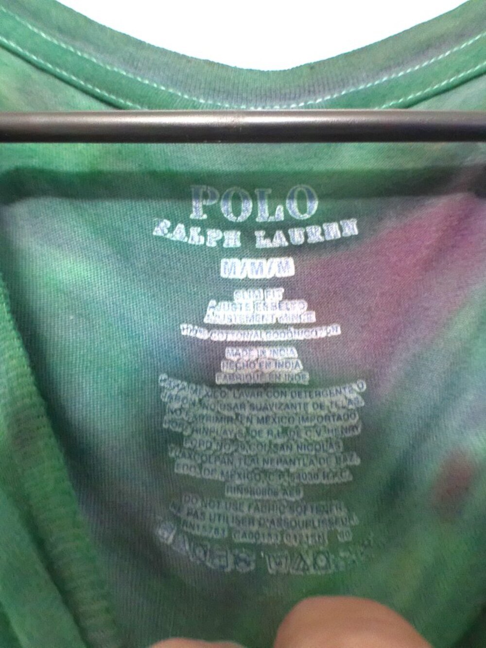 Polo Ralph Lauren Tie Dye T-Shirt Green Men’s Medium Short Sleeve Casual Tee - Picture 2 of 4